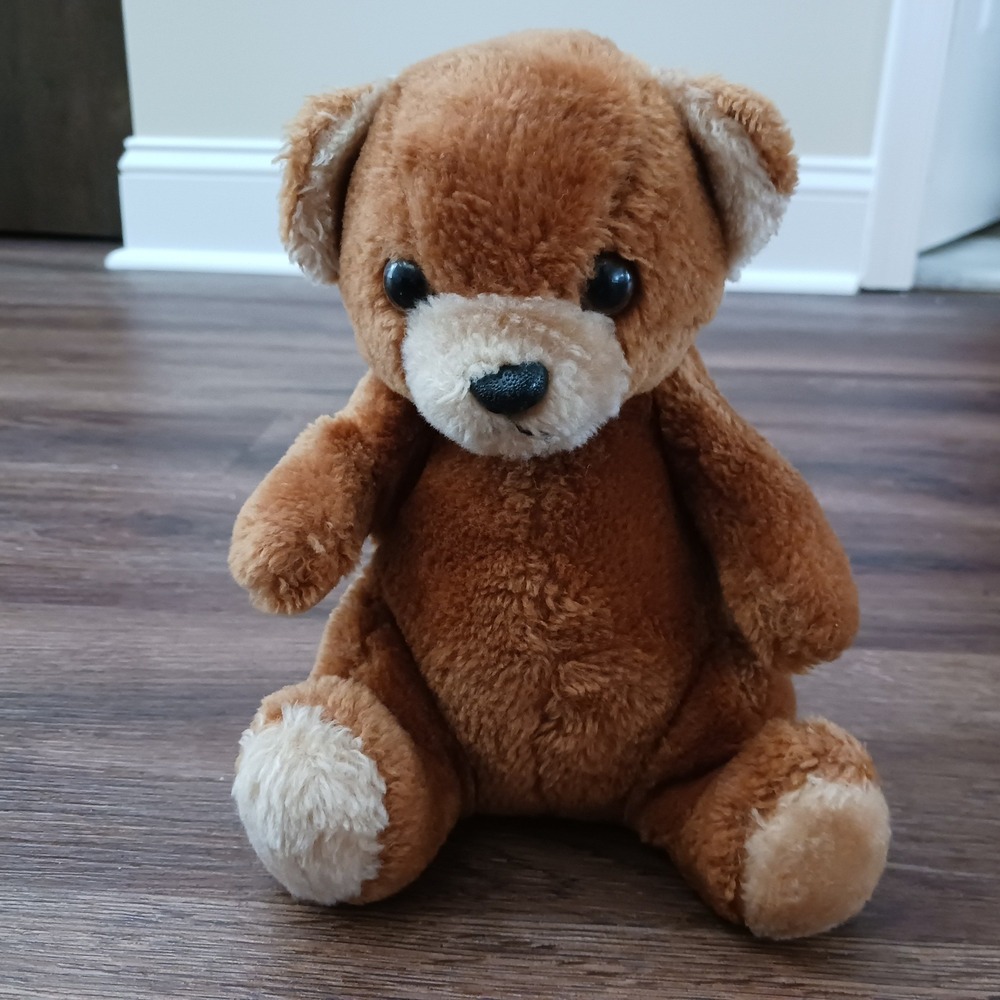 Vintage California Stuffed Toys Brown Teddy Bear Plush 8 Inch Hand Crafted Korea
